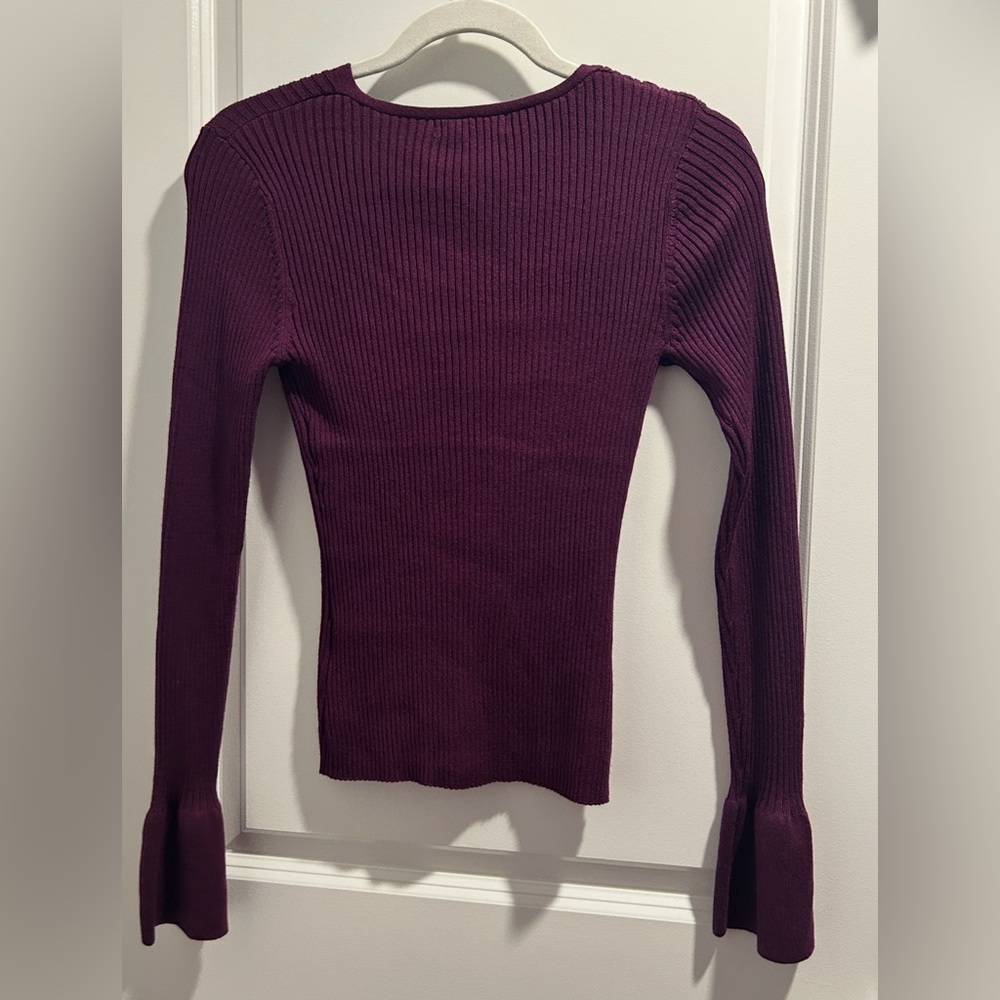 Hooked Up Purple Ribbed Long Sleeve Top - Picture 3 of 5